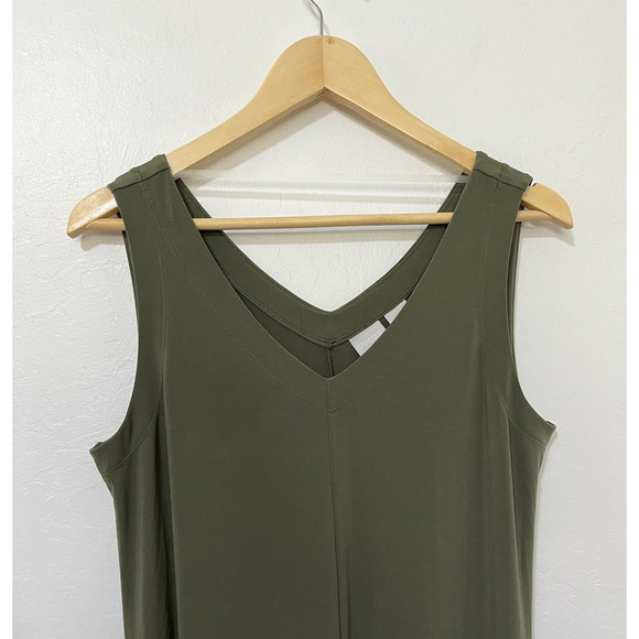 Chicos Easy Chic Sleeveless Maxi Dress Size M Olive Green A-Line Stretch NWT - Picture 3 of 6